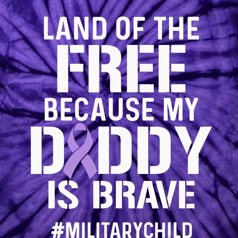 Military Child Month Purple Up Free Brave Dad Pride Tie-Dye T-Shirt