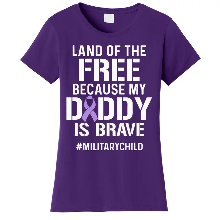 Military Child Month Purple Up Free Brave Dad Pride Women's T-Shirt