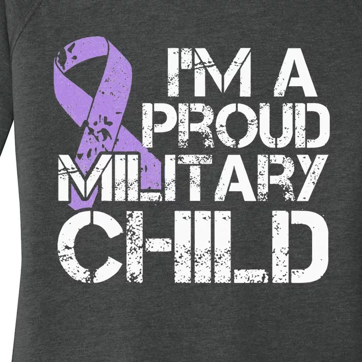 Military Child Month Purple Up Brat Women's Perfect Tri Tunic Long Sleeve Shirt