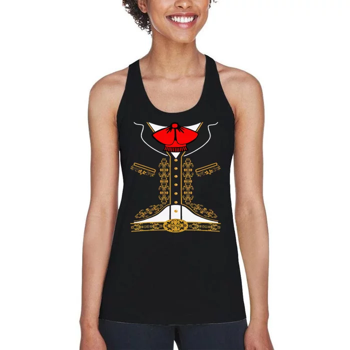 Mariachi Charro Mexican Costume For Cinco De Mayo Halloween Women's Racerback Tank