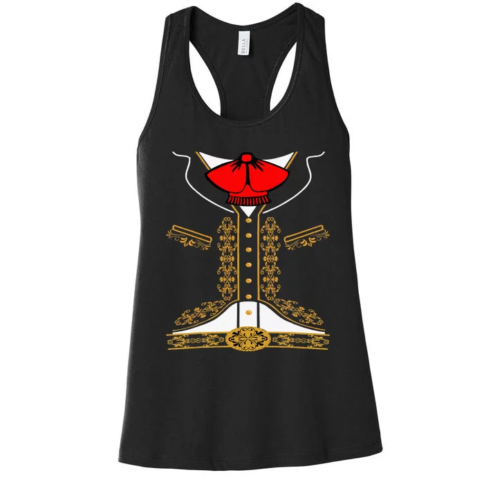 Mariachi Charro Mexican Costume For Cinco De Mayo Halloween Women's Racerback Tank