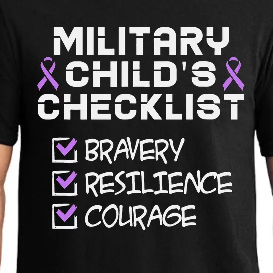 Military Child Month Purple Childs Checklist Pajama Set