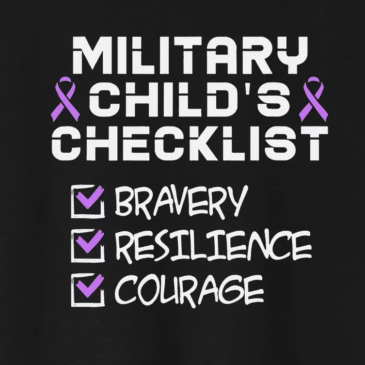 Military Child Month Purple Childs Checklist Women's Crop Top Tee