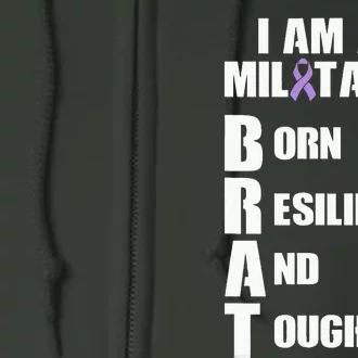 Military Child Month Purple Up Pride Brave Brat Full Zip Hoodie