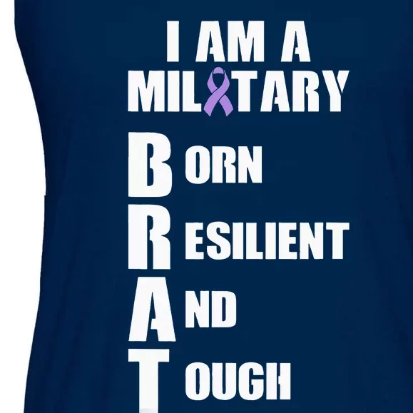 Military Child Month Purple Up Pride Brave Brat Ladies Essential Flowy Tank