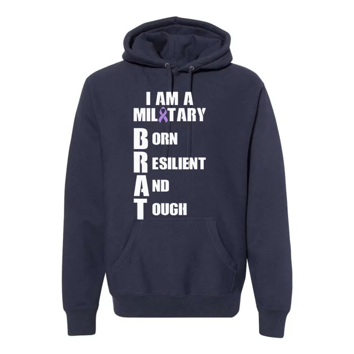 Military Child Month Purple Up Pride Brave Brat Premium Hoodie