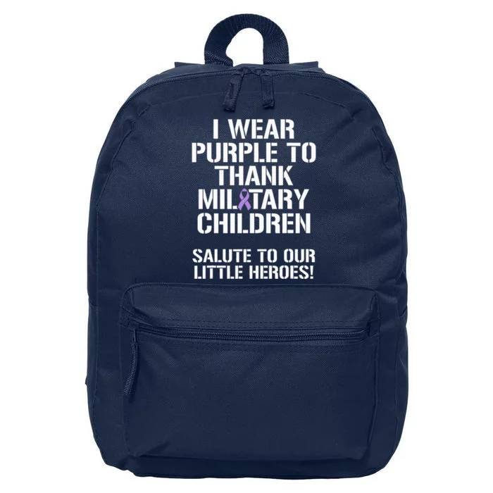 Military Child Month Purple Up Pride Brave Heroes 16 in Basic Backpack