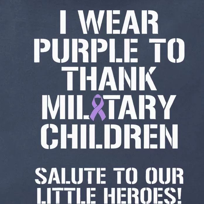 Military Child Month Purple Up Pride Brave Heroes Zip Tote Bag