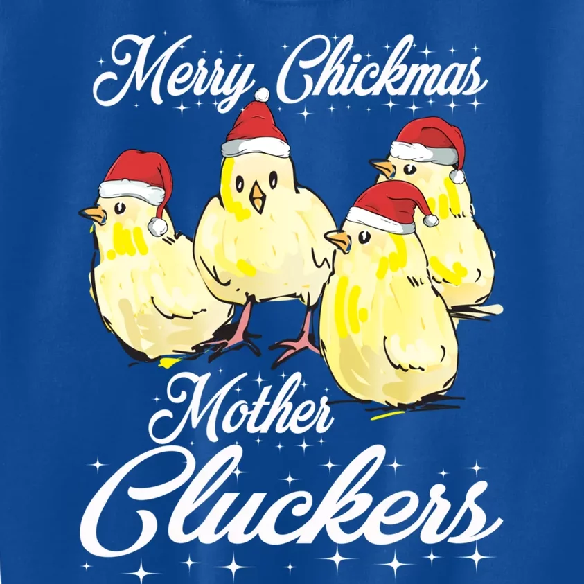 Merry Chickmas Mother Cluckers Chicks Santa Hats Tee Gift Kids Sweatshirt