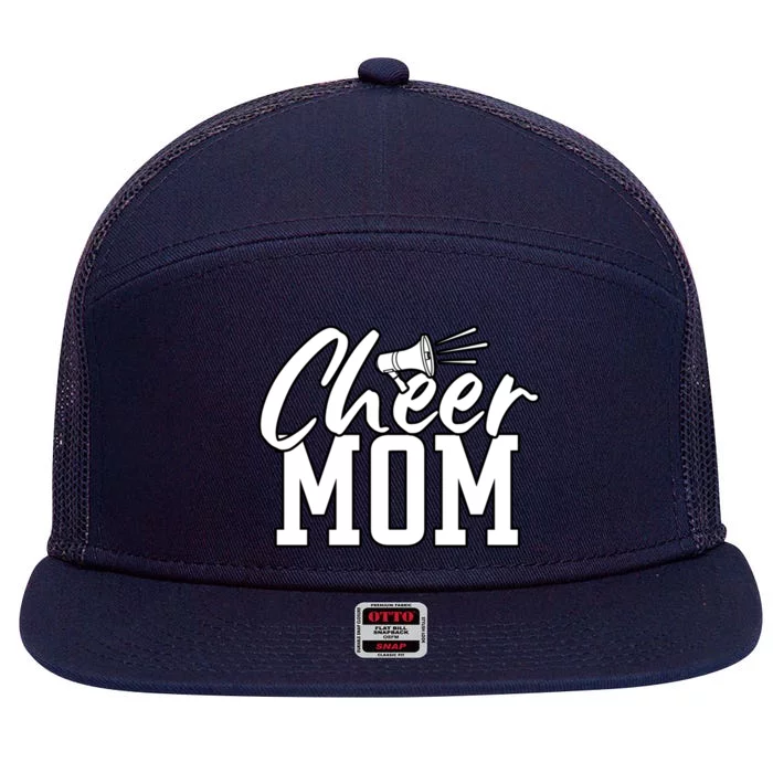 Megaphone Cheer Mom Gift 7 Panel Mesh Trucker Snapback Hat