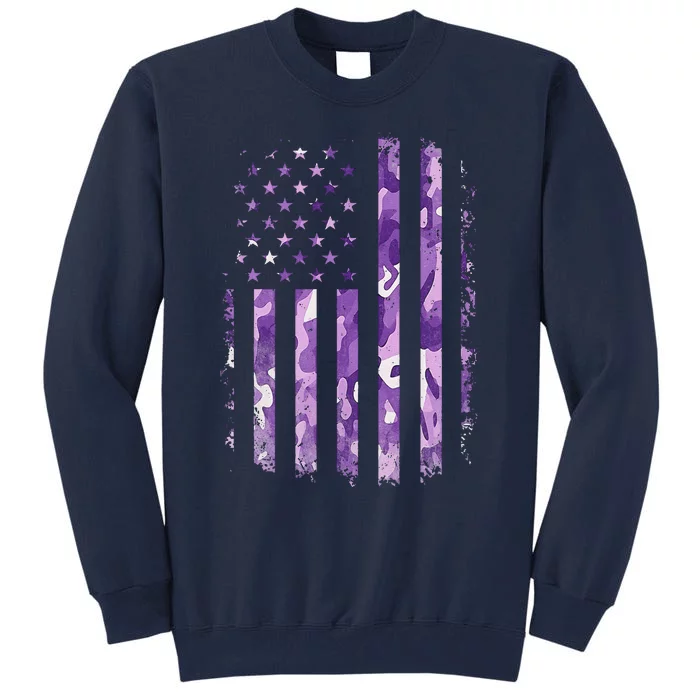 Military Child Month Usa Flag Distressed Military Tall Sweatshirt