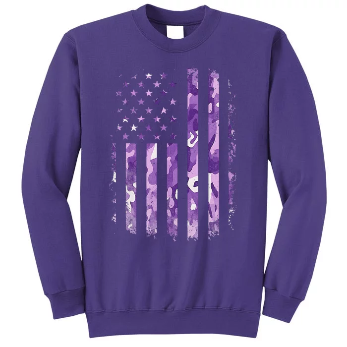 Military Child Month Usa Flag Distressed Military Sweatshirt