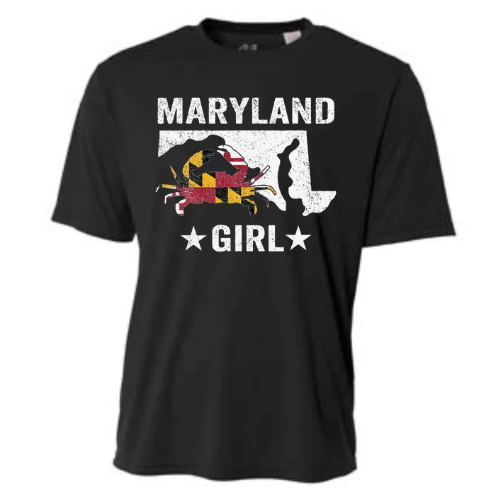 Maryland Crab Maryland Girl Maryland Blue Crab Crabbing Cooling Performance Crew T-Shirt