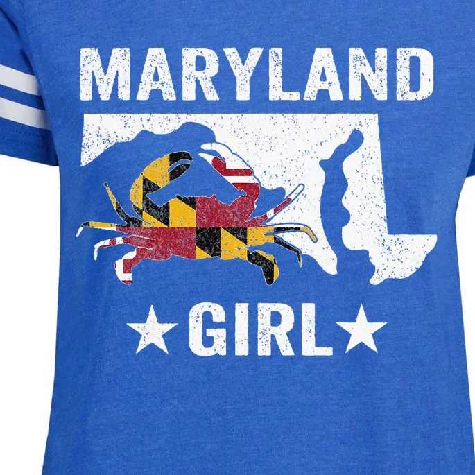 Maryland Crab Maryland Girl Maryland Blue Crab Crabbing Enza Ladies Jersey Football T-Shirt