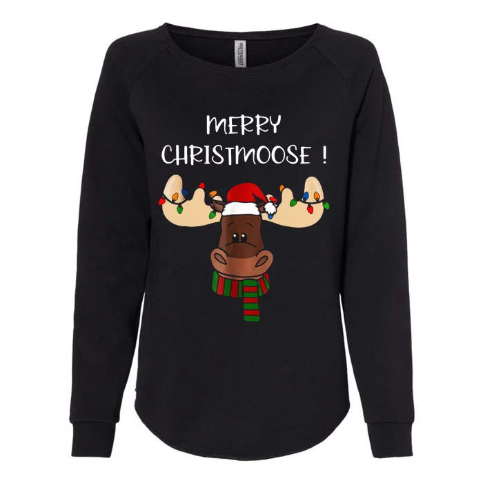 Merry Christmoose Womens California Wash Sweatshirt