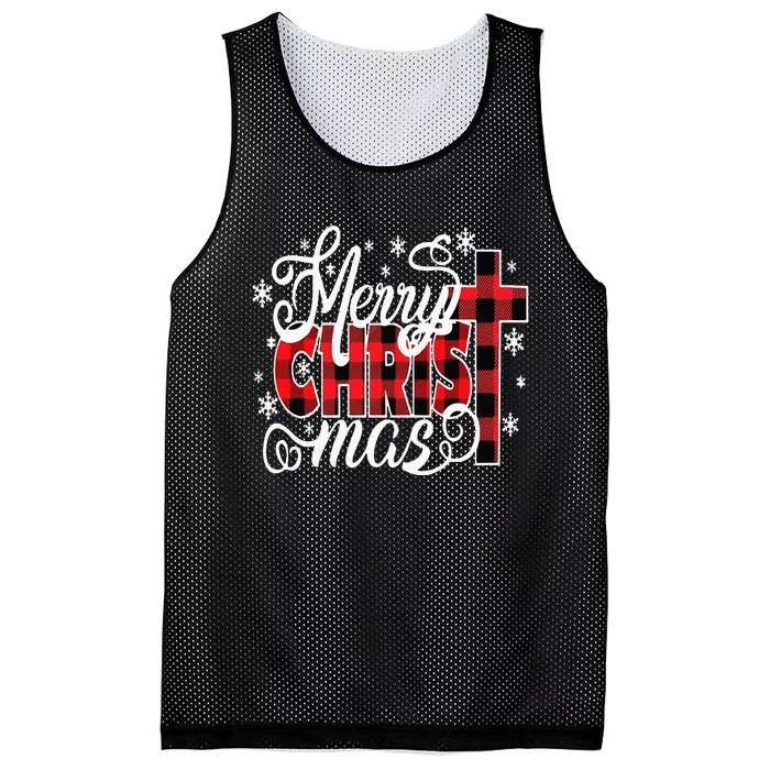 Merry Christ Mas Christian Jesus Christmas PJs Xmas Pajamas Mesh Reversible Basketball Jersey Tank