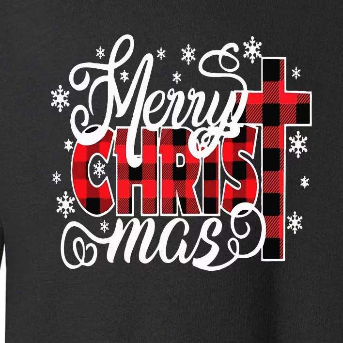 Merry Christ Mas Christian Jesus Christmas PJs Xmas Pajamas Toddler Sweatshirt