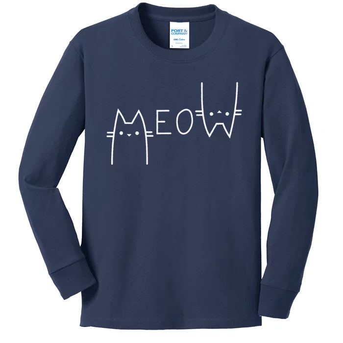 Meow Cat Meow Kitty Funny Cats Mom Kids Long Sleeve Shirt