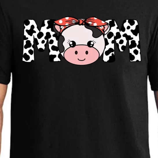 Mother Cow Mom Farming Birthday Gift Funny Family Matching Gift Pajama Set