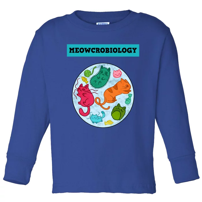 Meowcrobiology Cat Meow Microbiology Science Bacteriology Toddler Long Sleeve Shirt