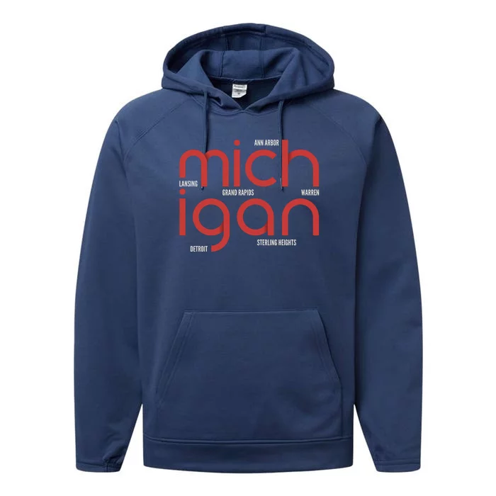 Michigan Cities Performance Fleece Hoodie