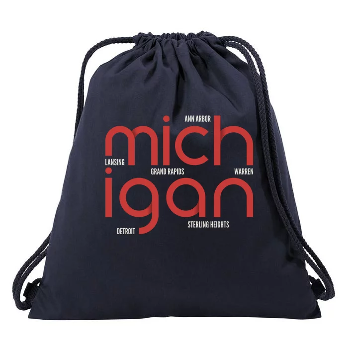 Michigan Cities Drawstring Bag