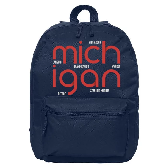 Michigan Cities 16 in Basic Backpack