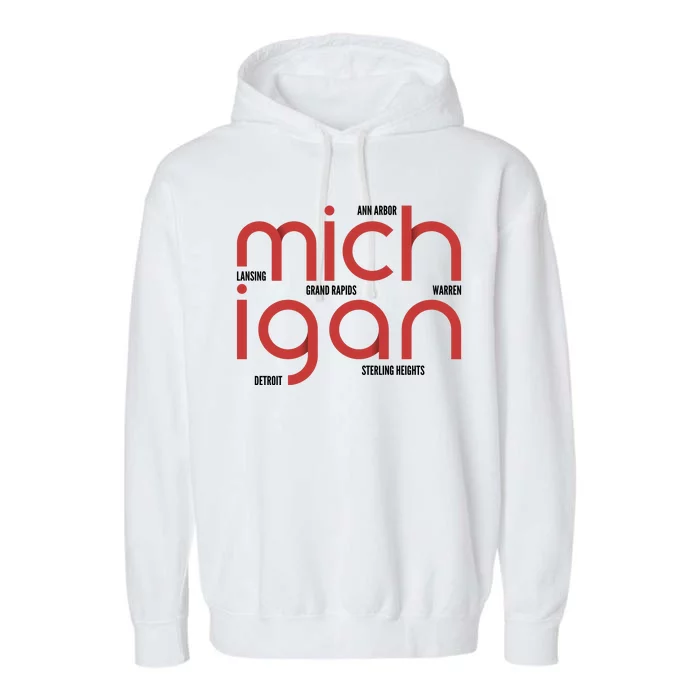 Michigan Cities Garment-Dyed Fleece Hoodie