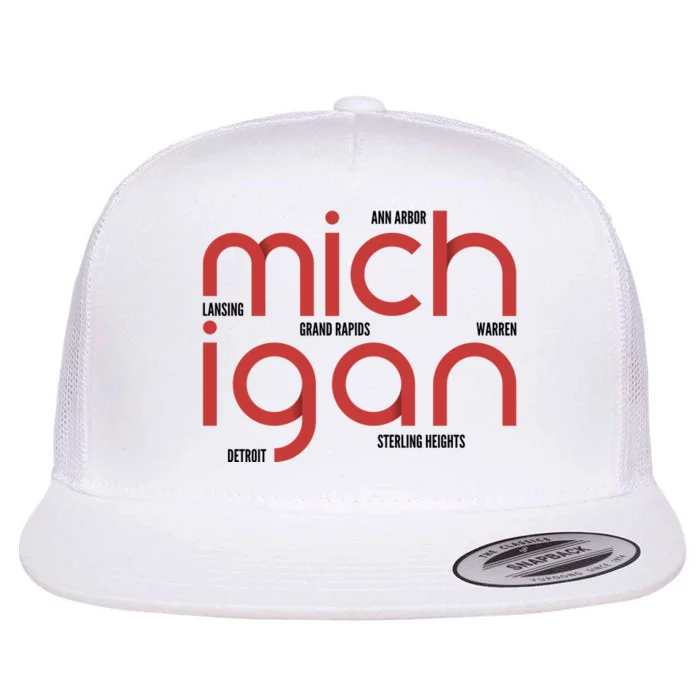 Michigan Cities Flat Bill Trucker Hat