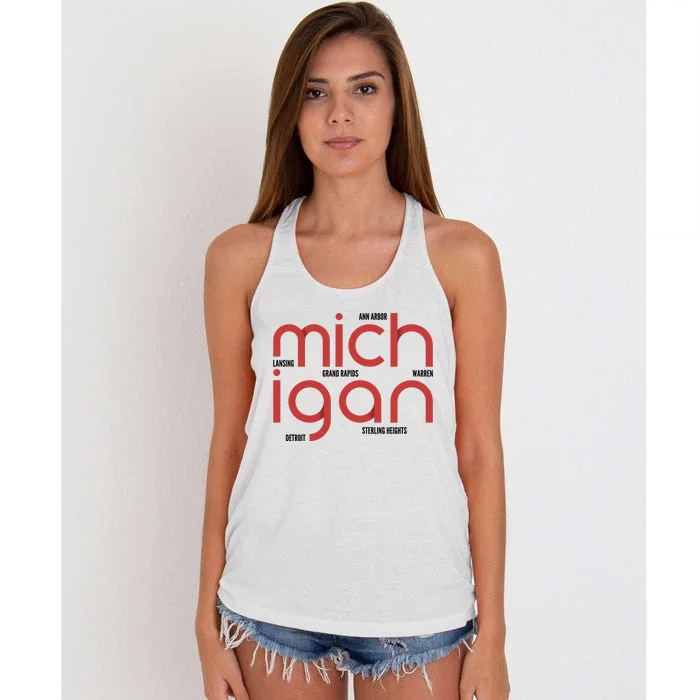 Michigan Cities Women's Knotted Racerback Tank