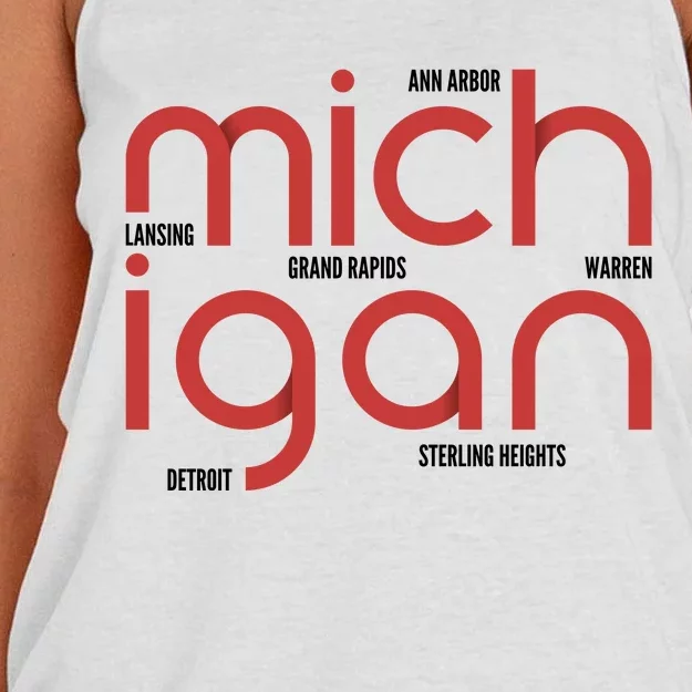 Michigan Cities Women's Knotted Racerback Tank