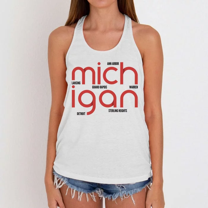 Michigan Cities Women's Knotted Racerback Tank