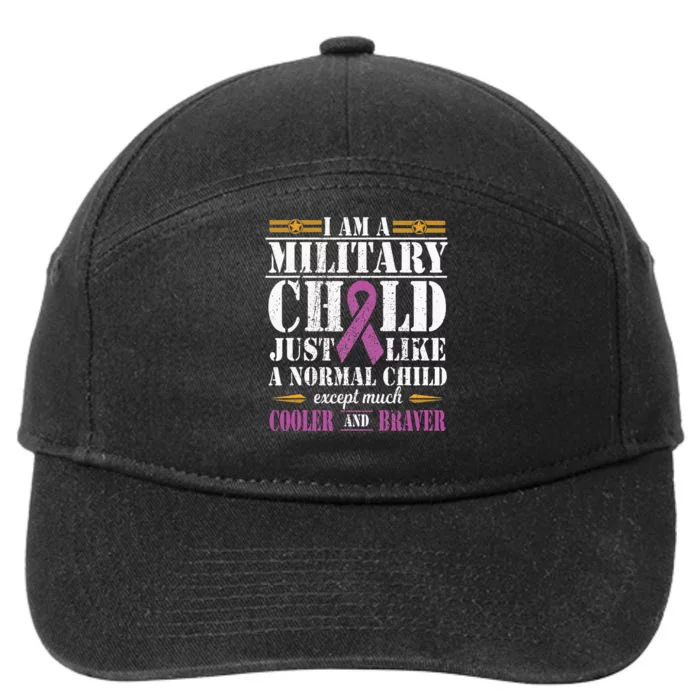 Military Child Month Purple Up Proud Patriotic Military Brat 7-Panel Snapback Hat