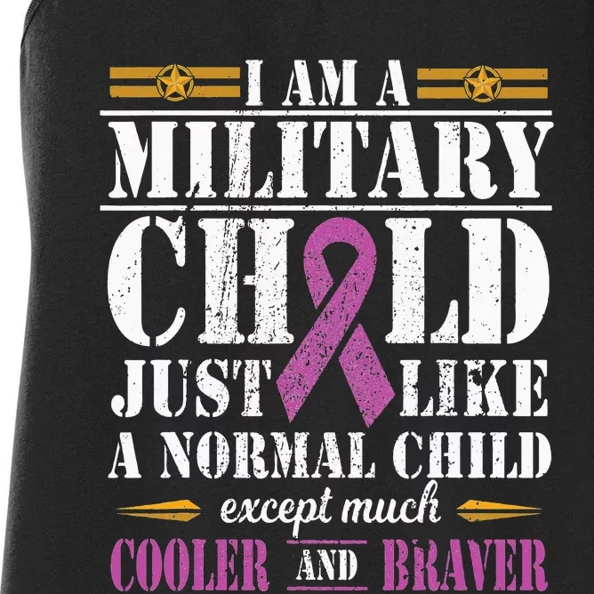 Military Child Month Purple Up Proud Patriotic Military Brat Women's Racerback Tank