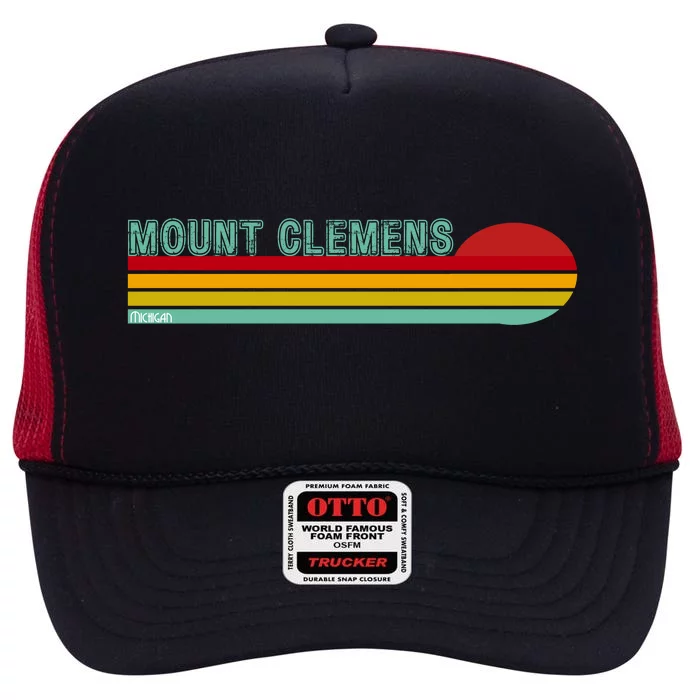 Mount Clemens Michigan High Crown Mesh Trucker Hat