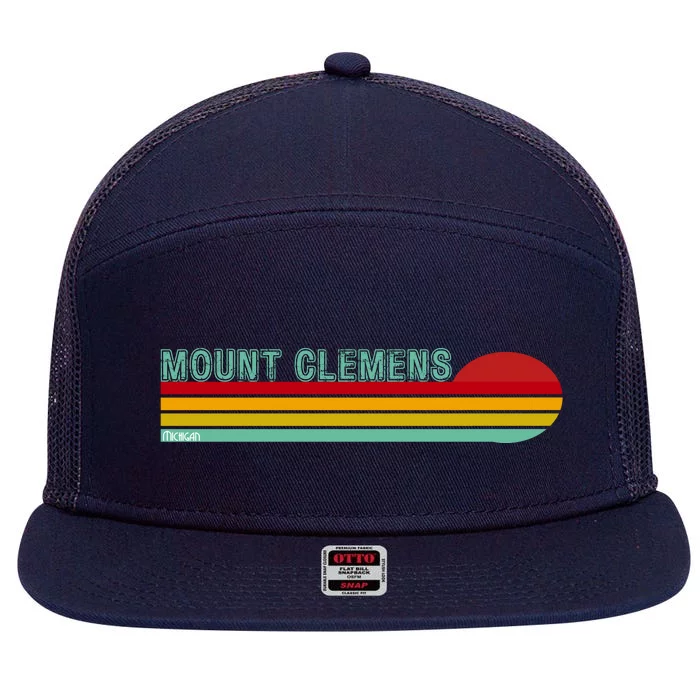 Mount Clemens Michigan 7 Panel Mesh Trucker Snapback Hat