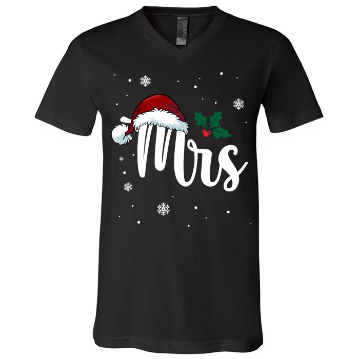 Mrs. Claus Matching Family Christmas V-Neck T-Shirt