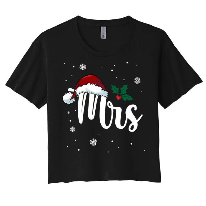 Mrs. Claus Matching Family Christmas Women's Crop Top Tee