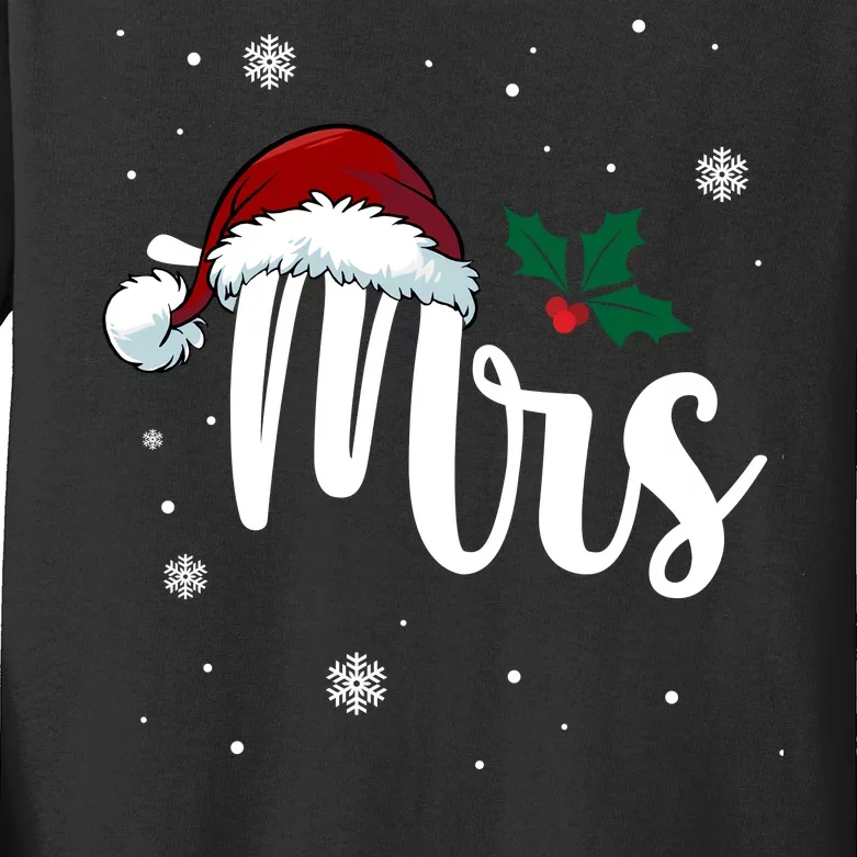 Mrs. Claus Matching Family Christmas Kids Long Sleeve Shirt