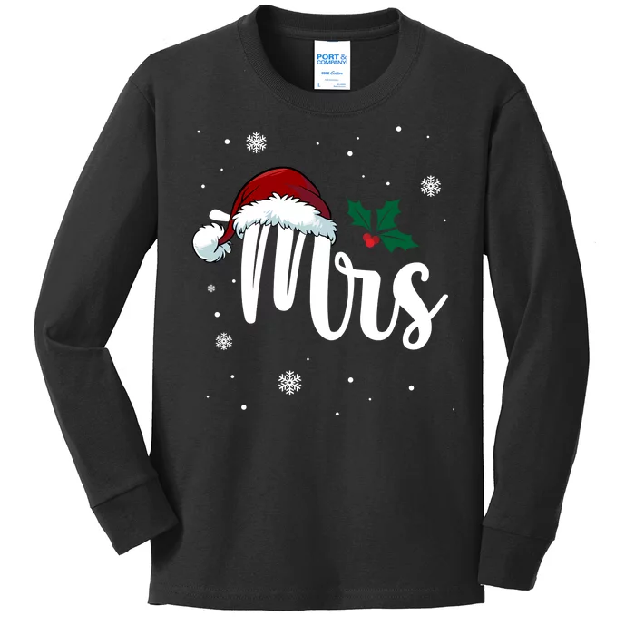 Mrs. Claus Matching Family Christmas Kids Long Sleeve Shirt