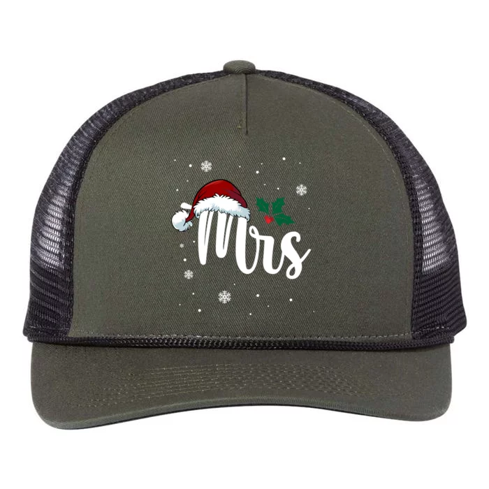 Mrs. Claus Matching Family Christmas Retro Rope Trucker Hat Cap