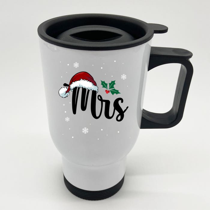 Mrs. Claus Matching Family Christmas Front & Back Stainless Steel Travel Mug