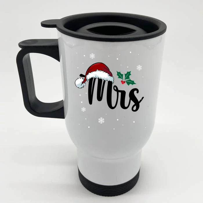 Mrs. Claus Matching Family Christmas Front & Back Stainless Steel Travel Mug