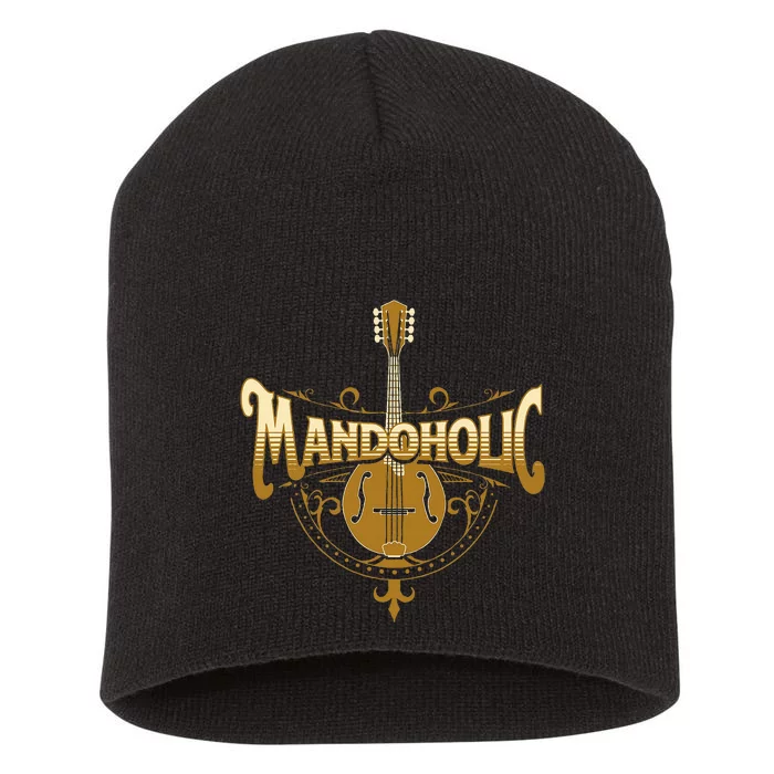 Mandaholic Country Music Mandolin Musical Player Musicians Short Acrylic Beanie