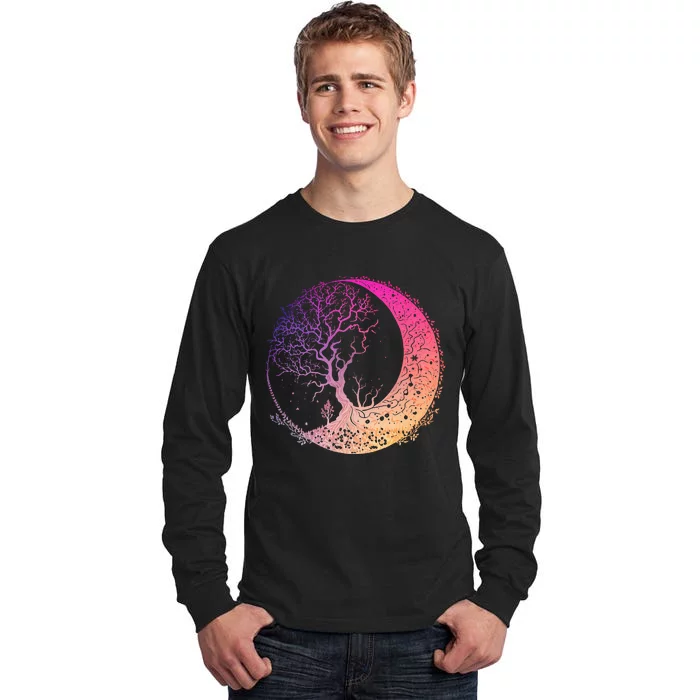 Mandala Crescent Moon Tree Of Life Phases For Women & Ns Tall Long Sleeve T-Shirt