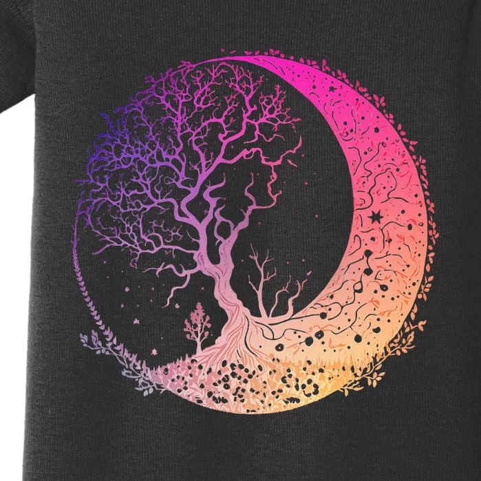 Mandala Crescent Moon Tree Of Life Phases For Women & Ns Baby Bodysuit