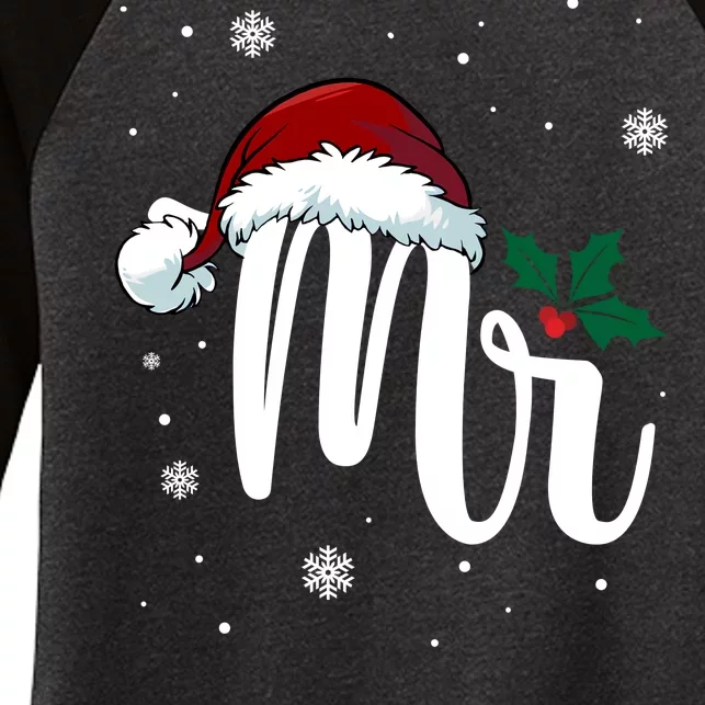 Mr. Claus Matching Family Christmas Women's Tri-Blend 3/4-Sleeve Raglan Shirt