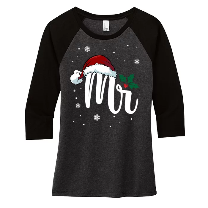 Mr. Claus Matching Family Christmas Women's Tri-Blend 3/4-Sleeve Raglan Shirt