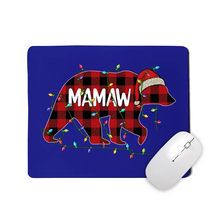 Merry Christmas Mamaw Bear Santa Light Family Xmas Pajama Gift Mousepad