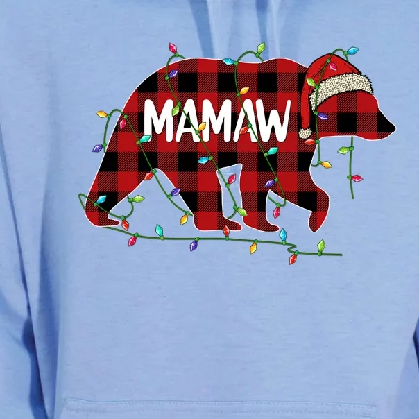 Merry Christmas Mamaw Bear Santa Light Family Xmas Pajama Gift Unisex Surf Hoodie